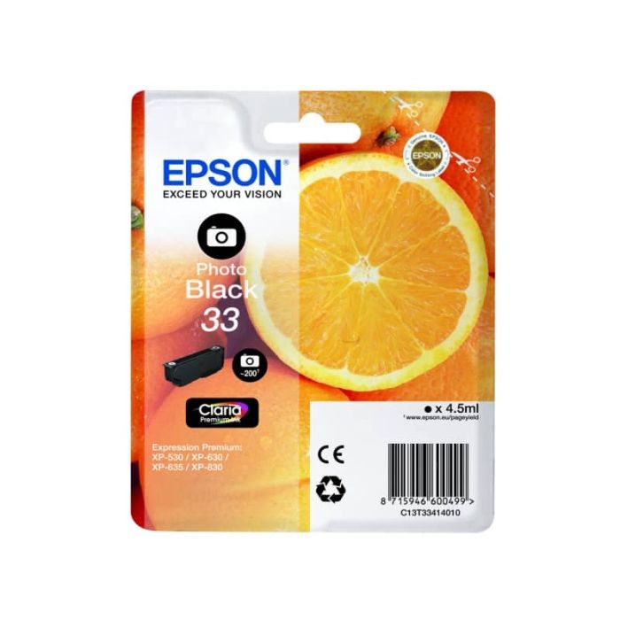 Cartuccia inkjet Arance T33 Epson nero fotografico C13T33414012 main product photo