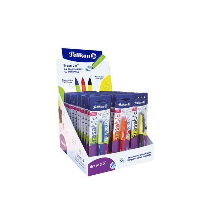 Display da banco Pelikan eraseble roller pen e refill - 60 pezzi - colori assortiti nero - blu - rosso - 24007054 main product photo