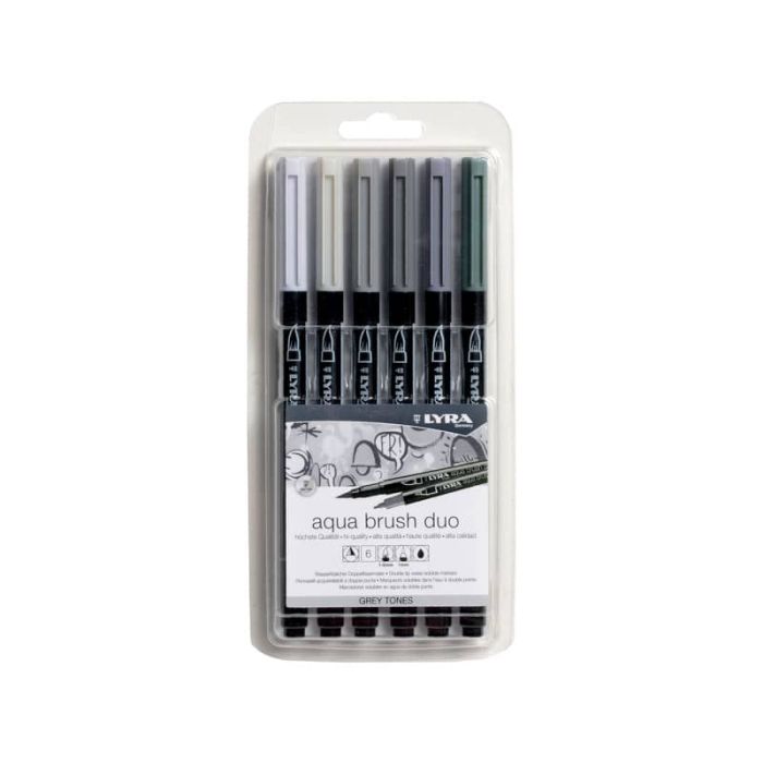 Lyra pennarelli Aqua Brush Duo - Grey Set, 6 Pezzi main product photo