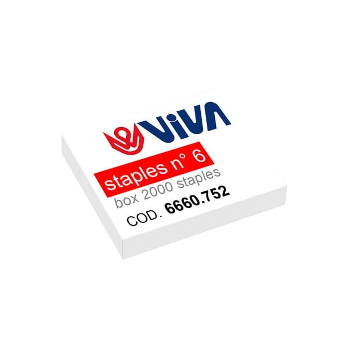 Punti metallici per cucitrici Viva 6/4 passo 6 mm argento conf. da 2000 - 6660.752 main product photo