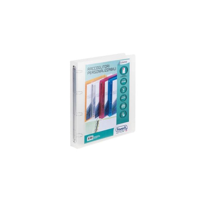 Raccoglitore personalizzabile Favorit Lumina in PPL A4 4 anelli tondi diam. 30 mm - 22x30 cm - neutro - 100460714 main product photo