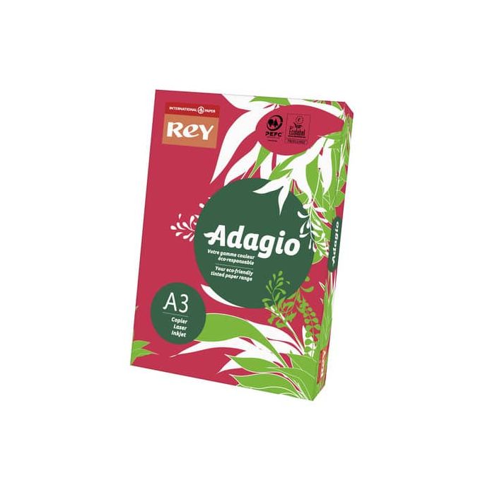 Carta colorata A3 International Paper Rey Adagio 160 g/m² rosso intenso 22 - Risma da 250 fogli - ADAGI160X503 main product photo