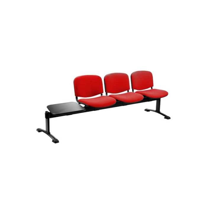 Panca 3 posti attesa Unisit Dado D53PT con tavolino - rivestimento ignifugo rosso - D53PT/IR main product photo