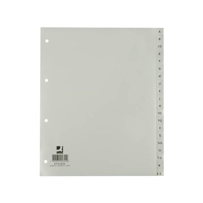 Divisori alfabetici Q-Connect A-Z 24,5x29,7 cm grigio 20 pagine KF01844 main product photo