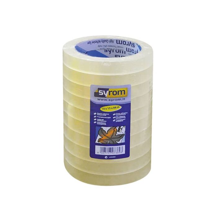 Nastro adesivo Noysy SYROM formato 15 mm x 66 m ppl trasparente torre da 10 rotoli - 7389 main product photo