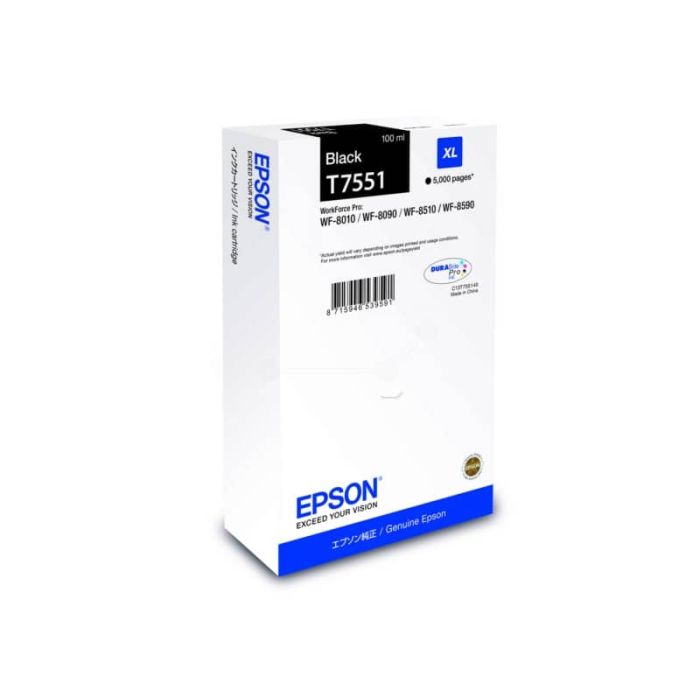 Cartuccia inkjet altissima resa T7551XL Epson nero C13T755140 main product photo