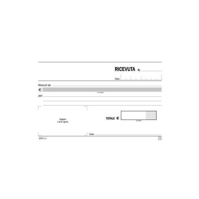 Blocco Ricevute generiche Flex 10x16,8 cm - 50x2 copie autoricalcanti 162570000 main product photo
