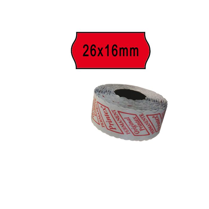 PACK 10 ROTOLI 1000 ETICH. 26x16mm ONDA ROSSO PERM. Printex main product photo