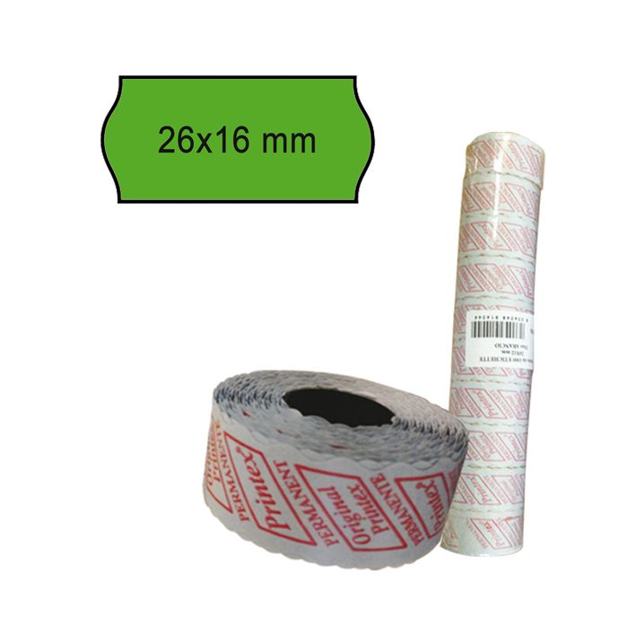 PACK 10 ROTOLI 1000 ETICH. 26x16mm ONDA VERDE PERM. Printex main product photo