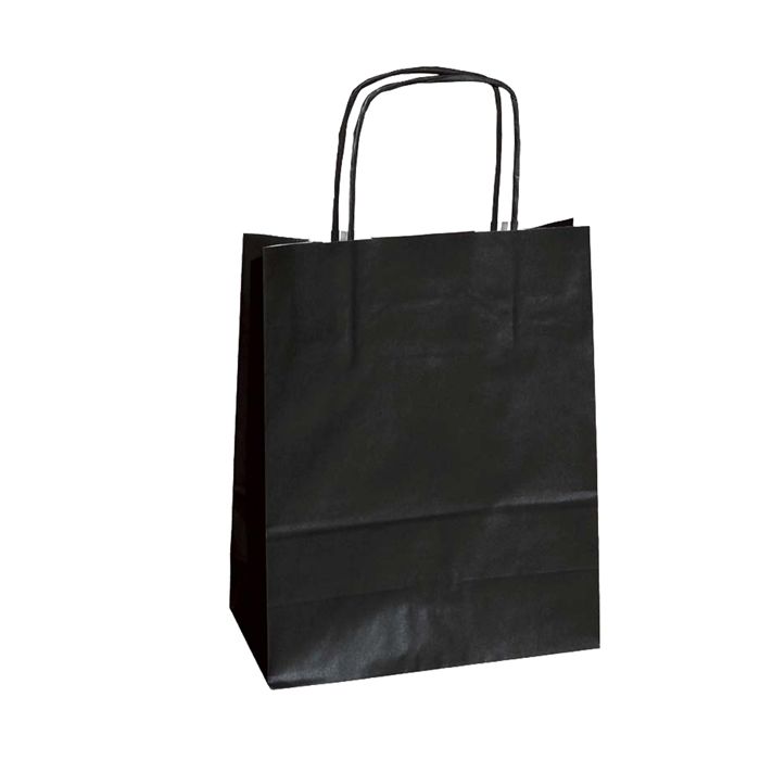 CARTABIANCA 25 SHOPPERS CARTA KRAFT 45X15X50CM TWISTED nero main product photo