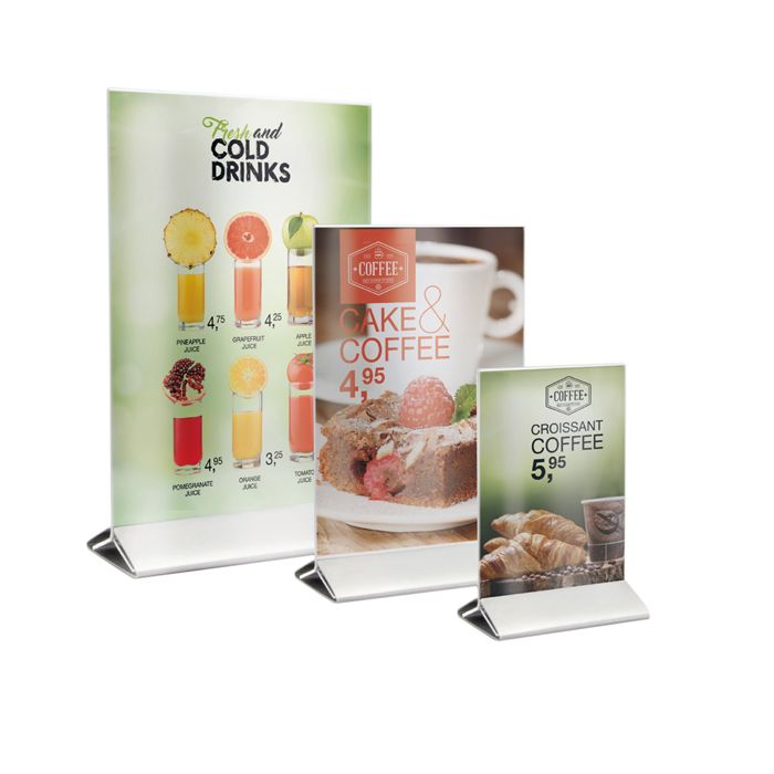 Display da tavolo A6 base acciaio Securit main product photo