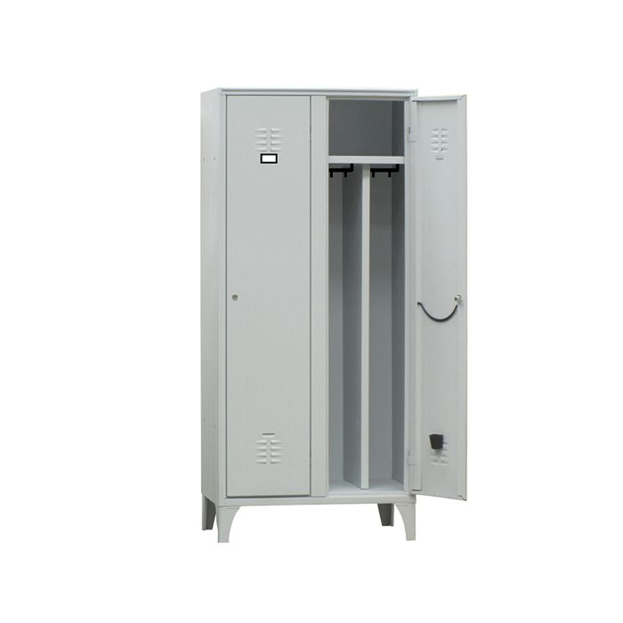 Armadio spogliatoio in metallo - 2 vani - con divisorio - 100 x 50 x 180 cm - grigio - Fasma main product photo