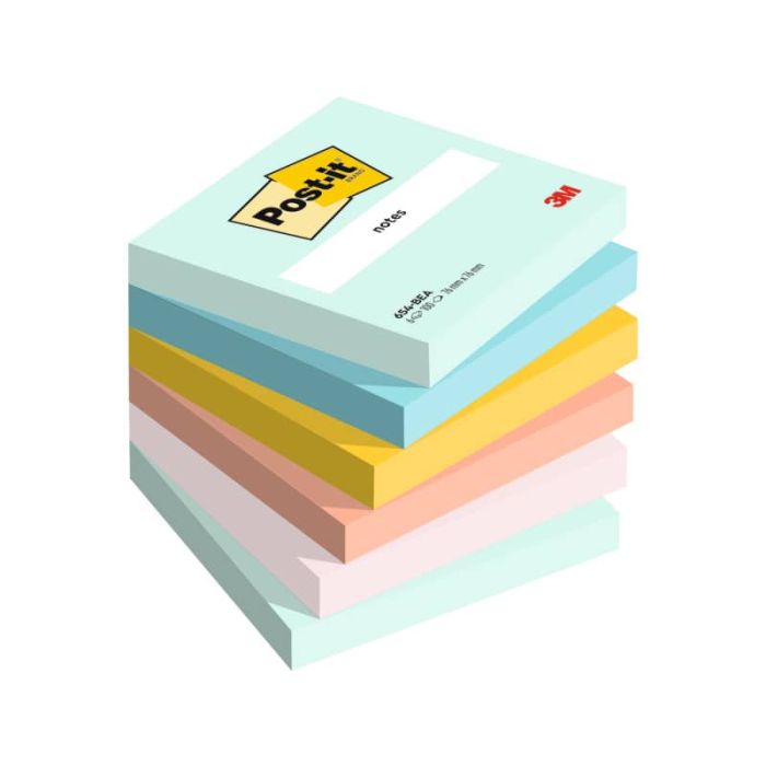 Foglietti riposizionabili Post-it® Beachside - conf. 6 blocchetti da 100 ff Post-it® 76x76 mm - 654-6-BEA main product photo