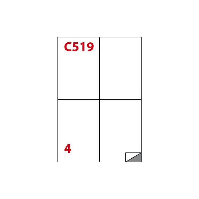 Etichette autoadesive Copiatabu A4 Super Permanente - 4 et/foglio - conf. 100 ff Markin 105x148 mm - X210C519SP main product photo