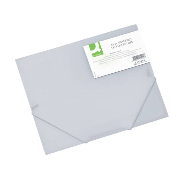 Cartellina a tre lembi Q-Connect A3 ppl dorso 3 cm trasparente KF15290 main product photo