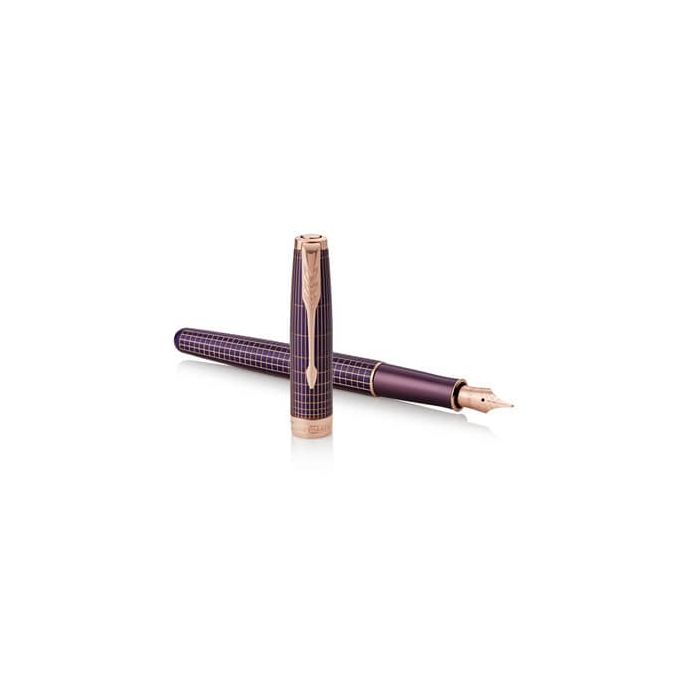 Penna stilografica Parker Sonnet Matrixchiselled PGT Purple ''F'' nero 1931542 main product photo