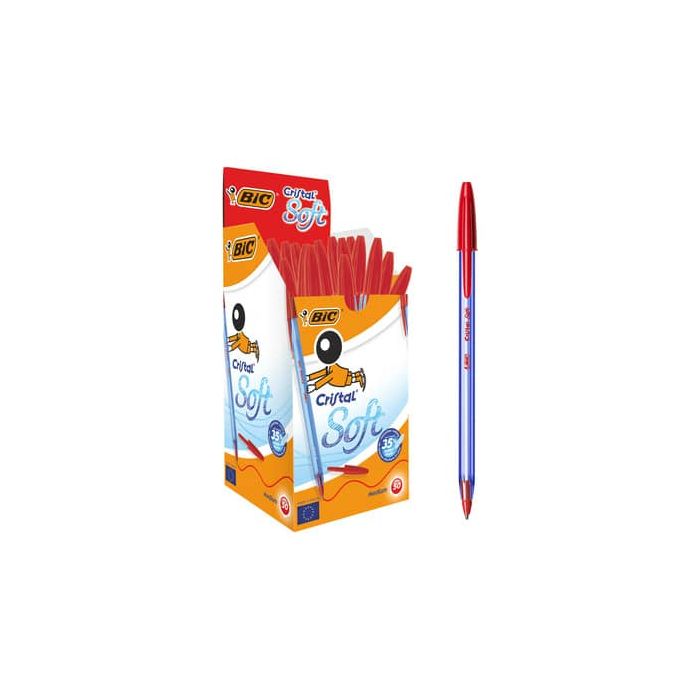 Penna a sfera BIC Cristal Soft 1,2 mm rosso conf. 50 pezzi - 9185201 main product photo