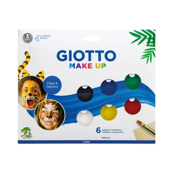 Set di 6 ombretti cosmetici GIOTTO Make Up bianco, rosso, nero, giallo, verde, blu 476200 main product photo