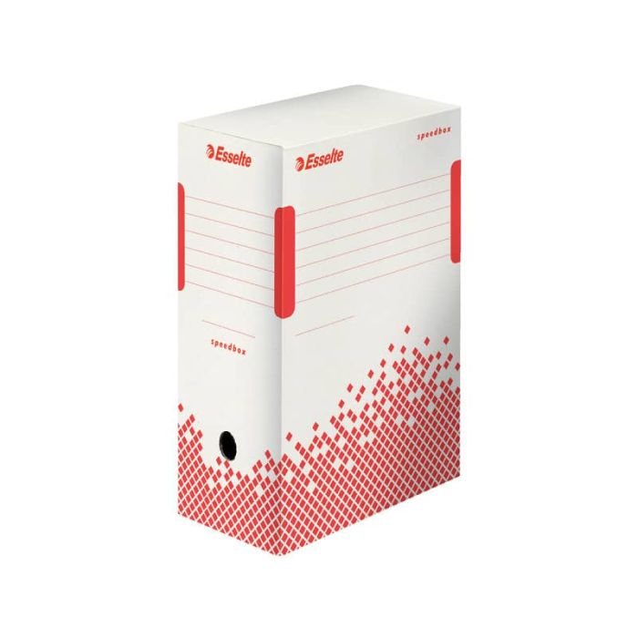 Scatola archivio Esselte SPEEDBOX dorso 15 cm bianco/rosso 15x25x35 cm 623909 main product photo