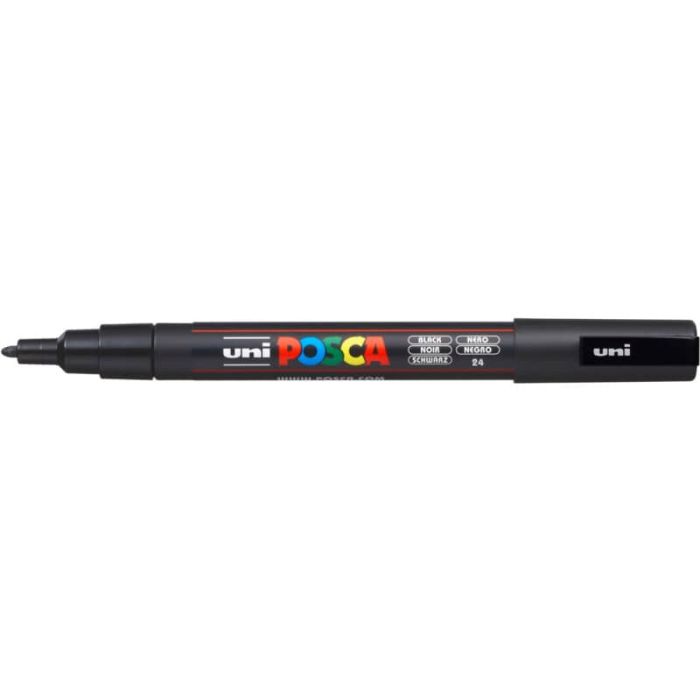 Marcatore a tempera POSCA Uni-Ball punta tonda 0,9-1,3 mm nero M PC3M N main product photo