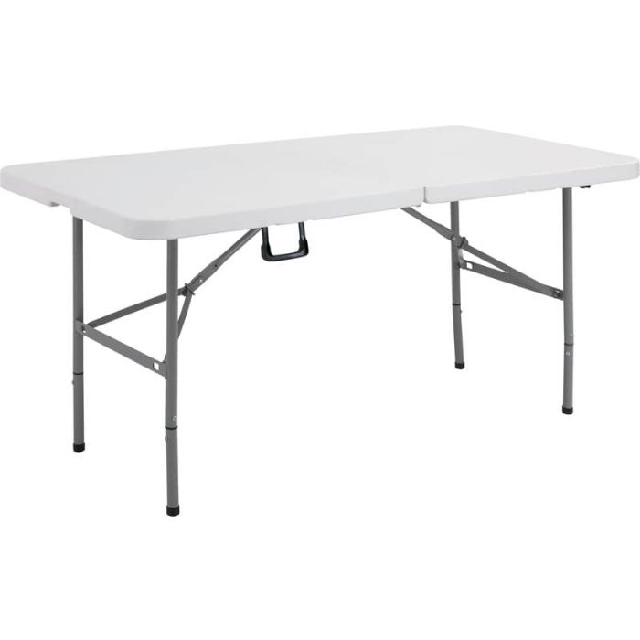 Tavolo rettangolare pieghevole Serena Group in polietilene bianco e base nera 152x76xH.74 cm - CZ152F main product photo
