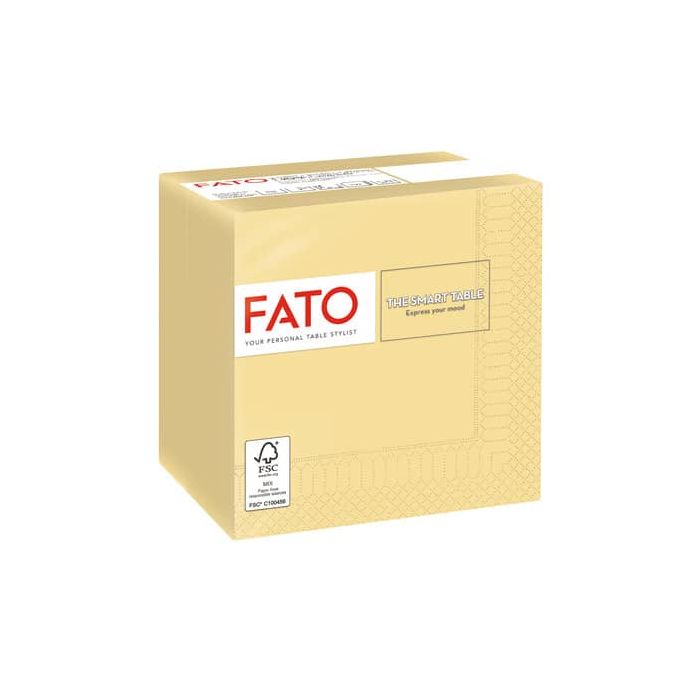 Tovaglioli piegati 2 veli Fato Smart Table pura cellulosa 24x24 cm champagne conf. 100 pezzi - 82541003 main product photo
