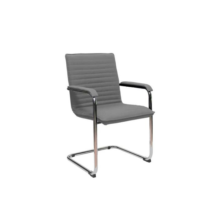 Sedia visitatore su slitta Unisit Cyndy CNS - rivestimento ignifugo grigio scuro - con braccioli - CNS/IT main product photo