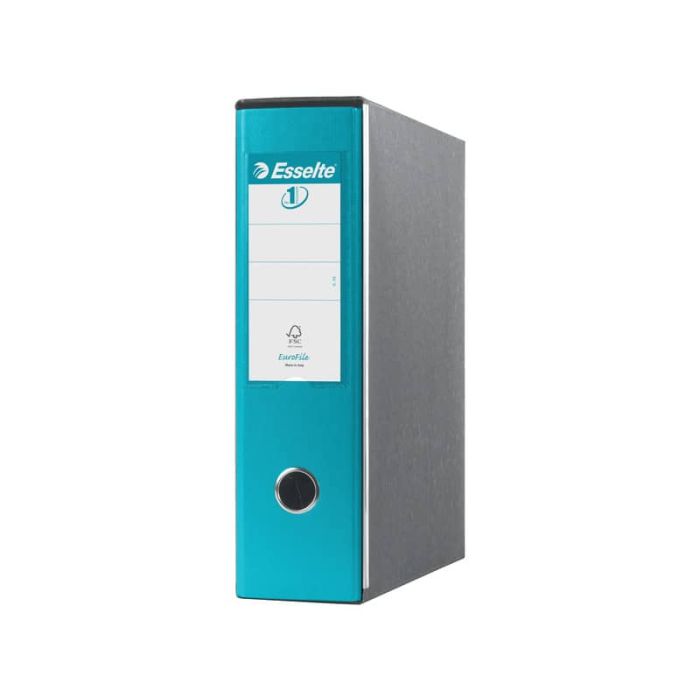 Registratori con custodia Esselte G53 EUROFILE commerciale D8 cartone rivestito in PP turchese - 390753800 main product photo