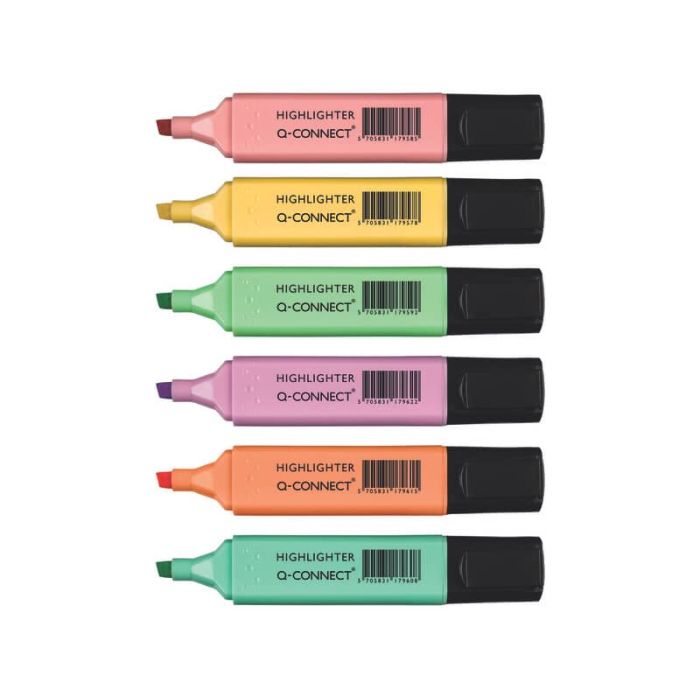 Evidenziatori Pastel Q-Connect 1,5-2 mm assortiti conf. 6 pezzi - KF17963 main product photo
