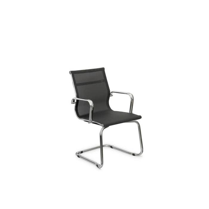 Sedia visitatore direzionale su slitta Unisit Pollux Space PXV schienale rete nero - con braccioli - PXV/N main product photo