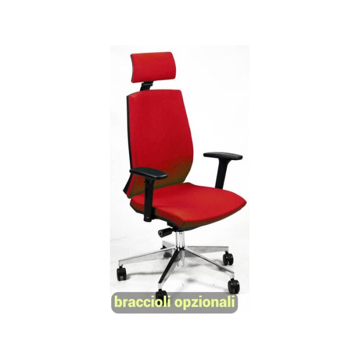 Sedia operativa girevole Unisit Larissa LR1SB con poggiatesta - rivestimento ignifugo rosso - LR1SB/IR main product photo