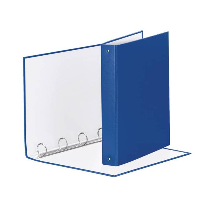 Raccoglitore Esselte MEETING a 4 anelli tondi 30mm cartone rivestito in PP blu 22x30cm dorso 4cm - 395792500 main product photo
