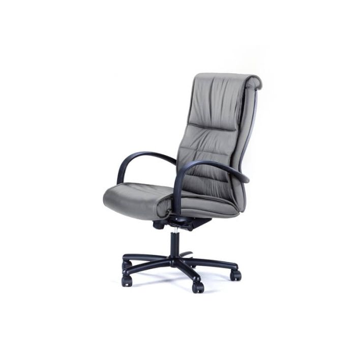 Poltrona direzionale girevole Unisit Gemini GMPY schienale fisso rivestimento similpelle grigio - GMPY/KG main product photo