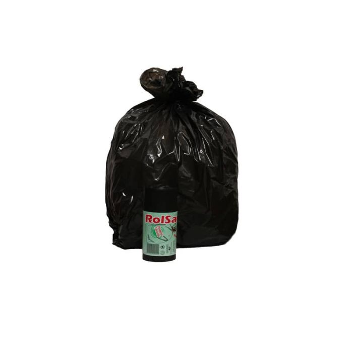 Sacchi immondizia ROLSAC in polietilene rigenerato capacità 27 l NERO rotolo da 20 pz. - 10240 main product photo