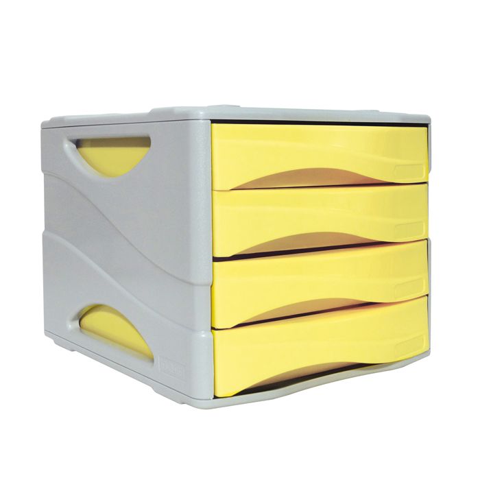 Cassettiera 4 cassetti ARDA Keep Colour Pastel polistirolo antiurto grigio/giallo - 15P4PPASG main product photo