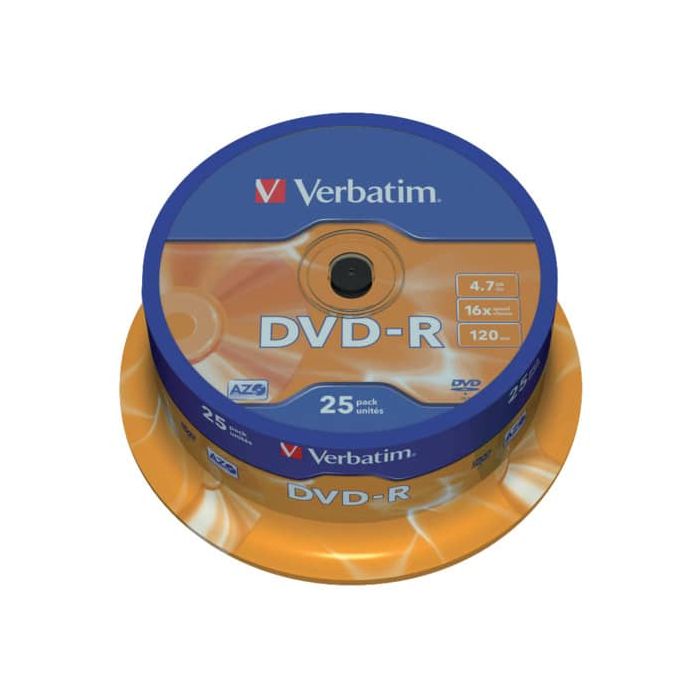 DVD-R Verbatim 16x 4.7 GB in confezione da 25 dvd - 43522 main product photo