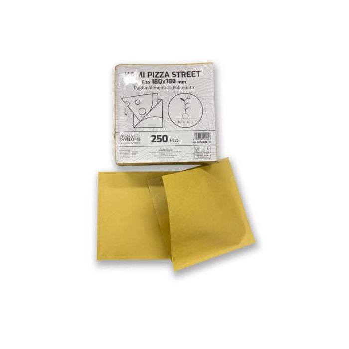 Pizza Street in carta paglia Pigna Envelopes Kami 80gr + 9gr PE - 18x18 cm Conf. 250 pz - 0250026 main product photo