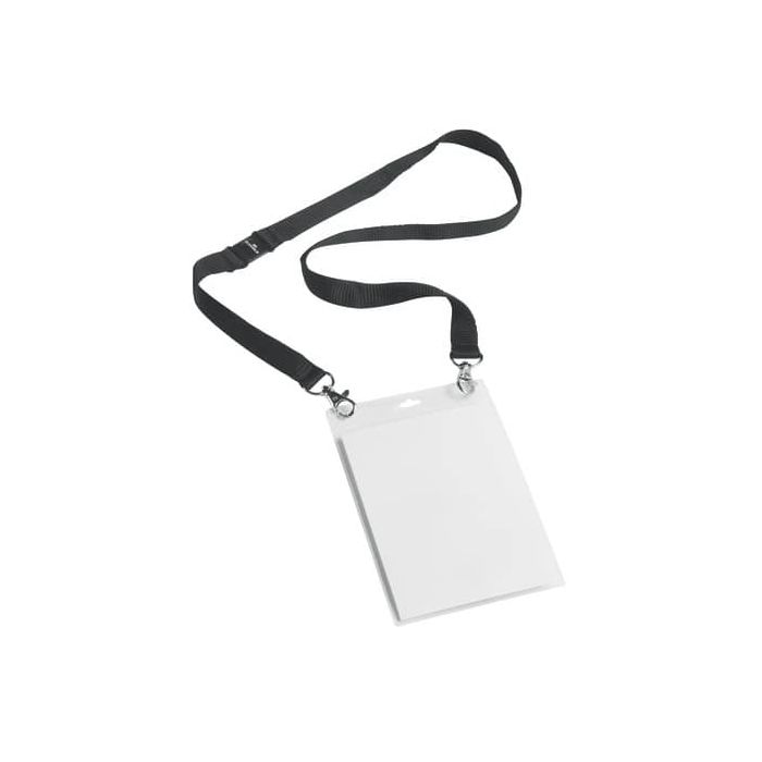 Portanomi DURABLE con cordoncino 20 mm per eventi nero/trasparente inserti f.to A6 conf. 10 - 852501 main product photo