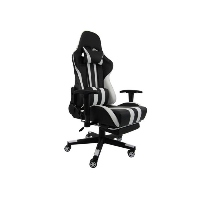 Poltrona gaming Unisit CH braccioli reg. e poggiapiede nero rivestimento in sky nero/bianco - CHJUV main product photo