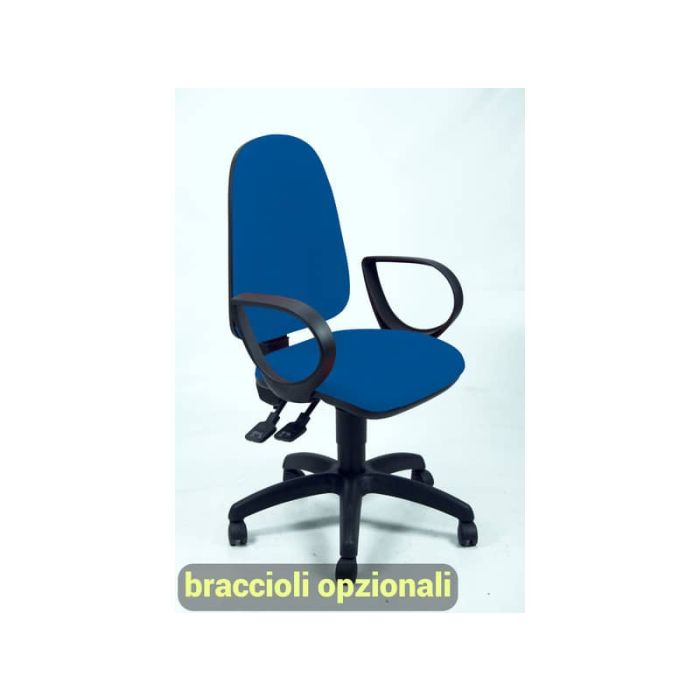 Sedia operativa girevole Unisit Team TMSY Eco smart - schiuma sagomata - rivestimento fili di luce blu - TMSY/F11 main product photo