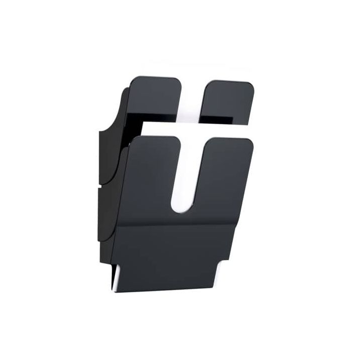 Espositore da parete DURABLE FLEXIPLUS 2 comparti A4 polistirolo nero - 24,7x10x36 cm - 1709008060 main product photo