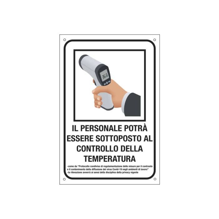 Cartello informativo 20x30 cm Cartelli Segnalatori ''Controllo temperatura del personale'' - E35348 main product photo
