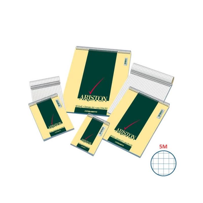 Blocco spiralato Blasetti ARISTON con copertina goffrata 3 colori 60 g/m² 5M A7 8X12cm conf.10/240 - 1085 main product photo