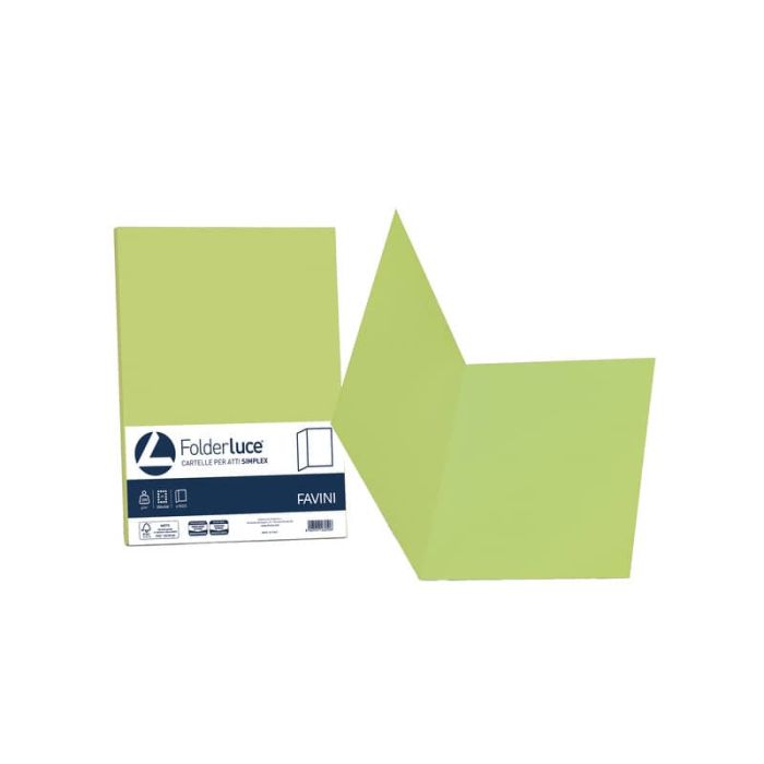 Cartellina semplice FAVINI FOLDER S cartoncino Simplex Luce&Acqua 200 g/m² 25x34cm pistacchio 54 conf.50 - A50M664 main product photo