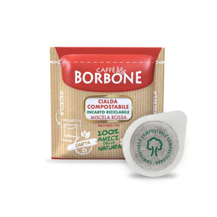 Caffè in cialda compostabile ESE 44 mm Caffe Borbone qualità Rossa - in conf. da 100 pz - 44BRED100N main product photo