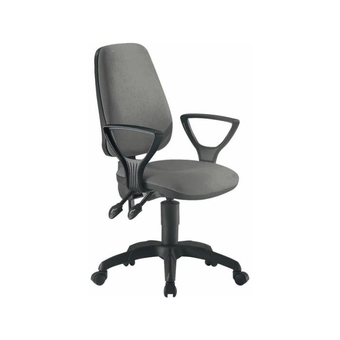 Sedia operativa girevole Unisit Leda LDAY Eco smart - schienale alto rivest. ignifugo grigio con braccioli LDAY/BR/IT main product photo