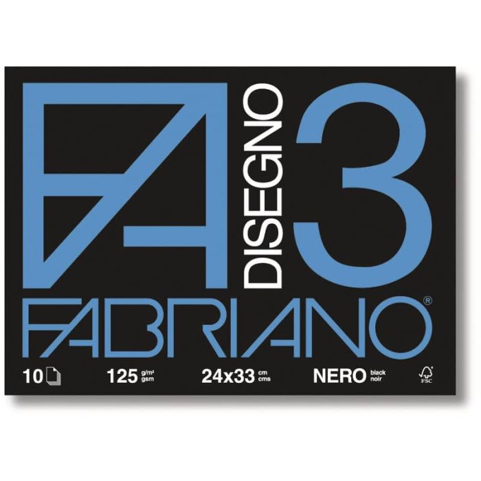 Album da disegno Fabriano F3 NERO 125 g/m² 10 24x33 cm nero 04001017 main product photo