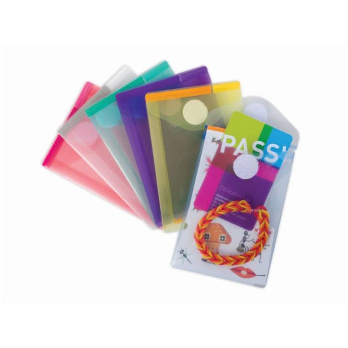 Buste con bottone Tarifold con chiusura in velcro A7 conf. 6 pz. colori assortiti - 510219 main product photo