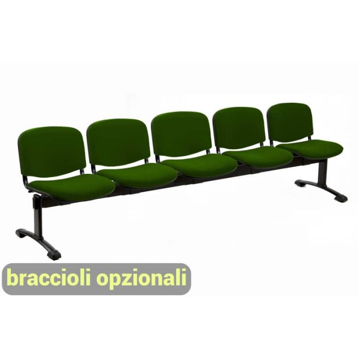 Panca 5 posti attesa Unisit Dado D55P - rivestimento Eco verde D55P/EV main product photo
