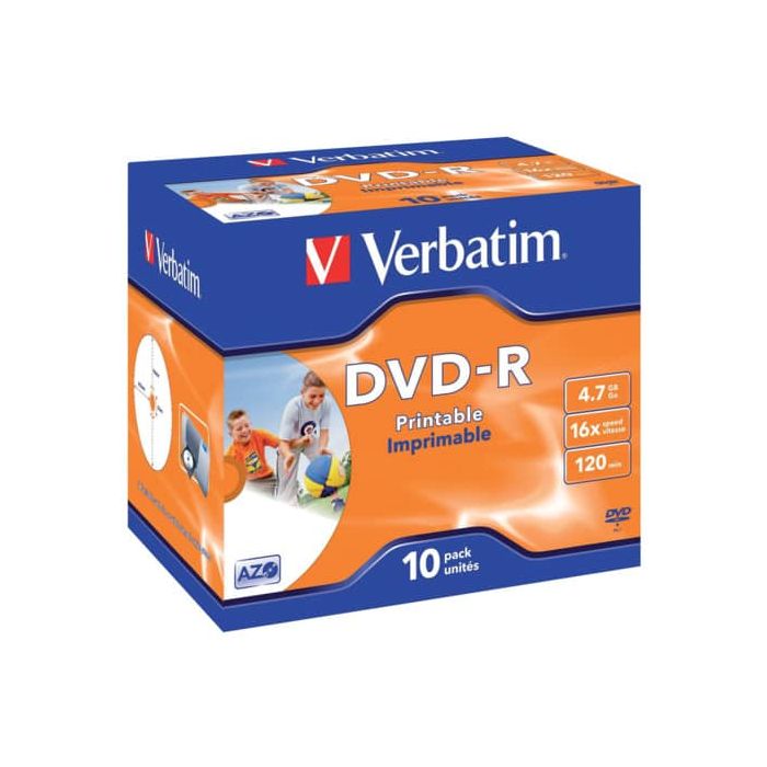 DVD-R Verbatim standard jewelcase 4.7 GB - Velocità 16x conf. da 10 - 43521 main product photo